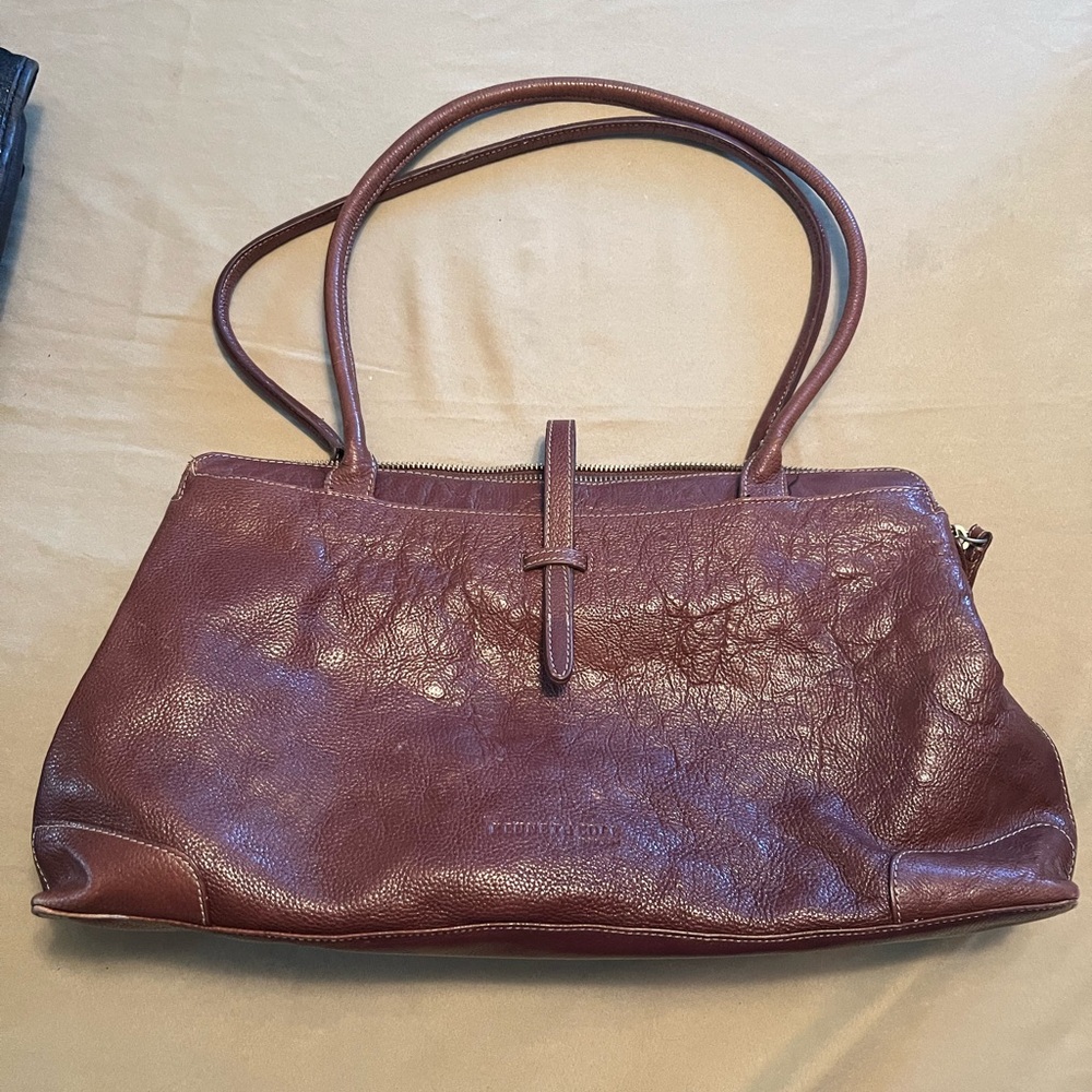 Kenneth Cole New York Brown Leather Shoulder Bag
